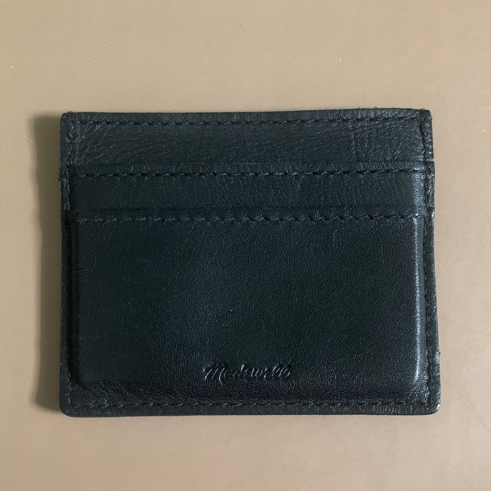 Madewell Slim Black Card Holder Wallet